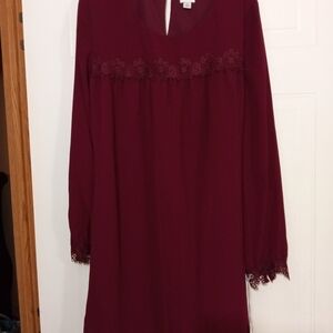 a new day Burgundy Long Sleeve Dress